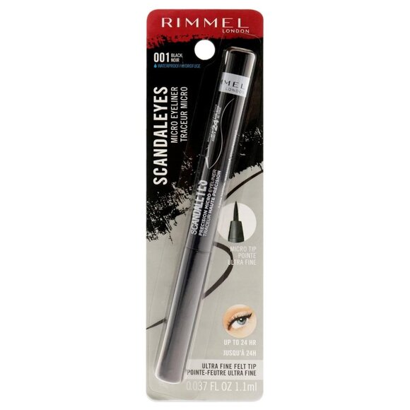 Rimmel London 001 Black Scandal'Eyes Micro Eyeliner 0.037 Fl Oz 1.1 mL - Picture 1 of 4
